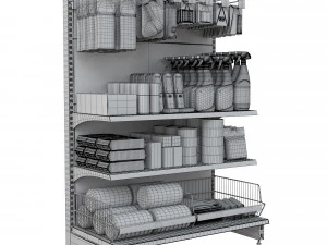 Stand with housewares 3D Model