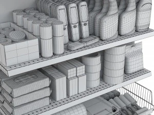 Stand with housewares 3D Model