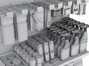 Stand with housewares 3D Model