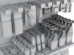 Stand with housewares 3D Model