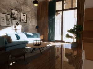 modern villa house with interior design 3D Model