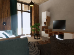 modern villa house with interior design 3D Model