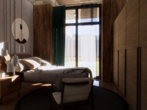 modern villa house with interior design 3D Model