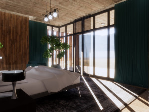 modern villa house with interior design 3D Model