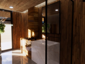 modern villa house with interior design 3D Model