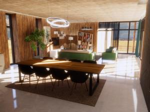modern villa house with interior design 3D Model