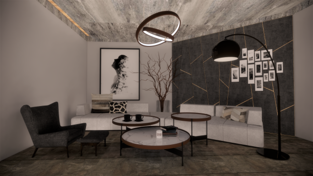 modern living room set Modelo 3D .c4d .max .obj .3ds .fbx .stl .blend 