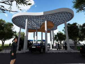 space lattice modern metal roof 3D Model