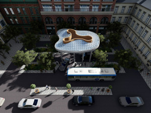 space lattice modern metal roof 3D 模型