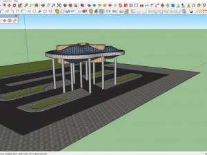 space lattice modern metal roof 3D Model