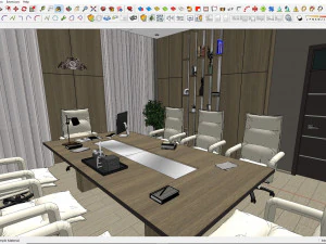 modern office interior design set 3D Model