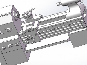 model drawing of manual lathe 3D मॉडल