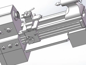 model drawing of manual lathe 3D Model