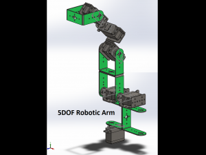 5 dof assembled robotic arm with servo motors for prototype projects 3D Print Model
