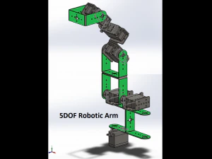 Braccio robotico assemblato da 5 gdl con servomotori per progetti prototipi Modello di stampa 3D