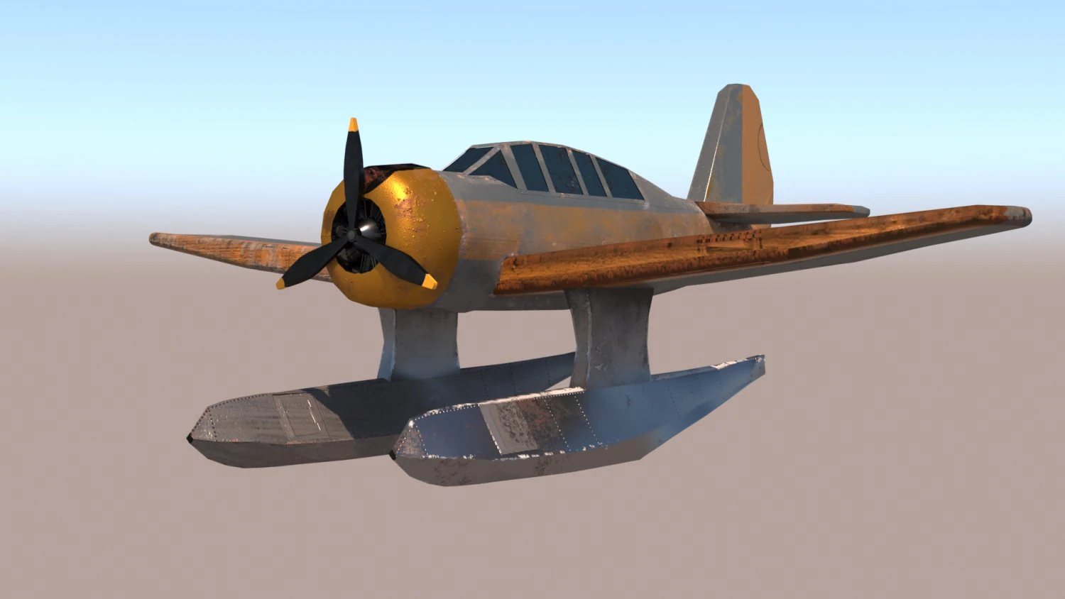 low-poly pbr northrop n-3pb seaplane 3D Model .c4d .max .obj .3ds .fbx .stl .blend