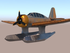 low-poly pbr northrop n-3pb seaplane 3D Model