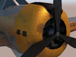 low-poly pbr northrop n-3pb seaplane 3D Model