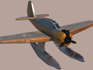 low-poly pbr northrop n-3pb seaplane 3Dモデル