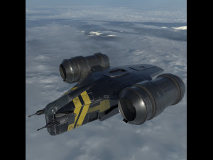 low-poly pbr mandalorian spaceship 3D-Modell