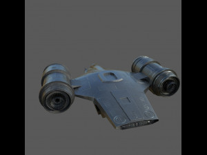 low-poly pbr mandalorian spaceship 3D-Modell
