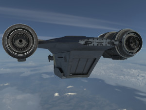 low-poly pbr mandalorian spaceship 3D-Modell