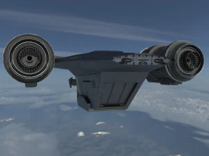 low-poly pbr mandalorian spaceship 3D Model