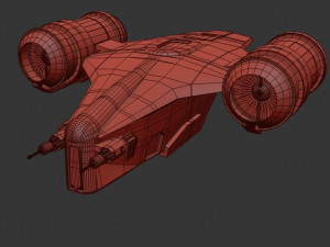 low-poly pbr mandalorian spaceship 3D-Modell