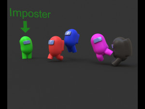 among us characters rigged Model 3D