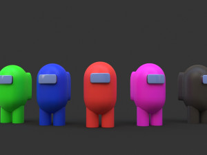 among us characters rigged 3D Model
