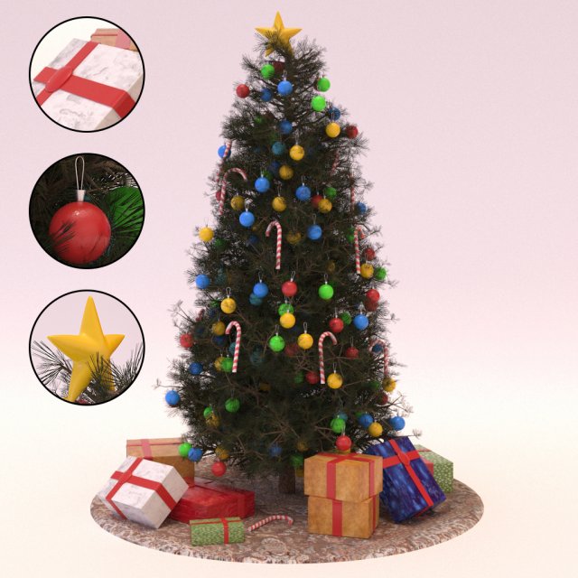 christmas tree 3D 模型 .c4d .max .obj .3ds .fbx .stl .blend 