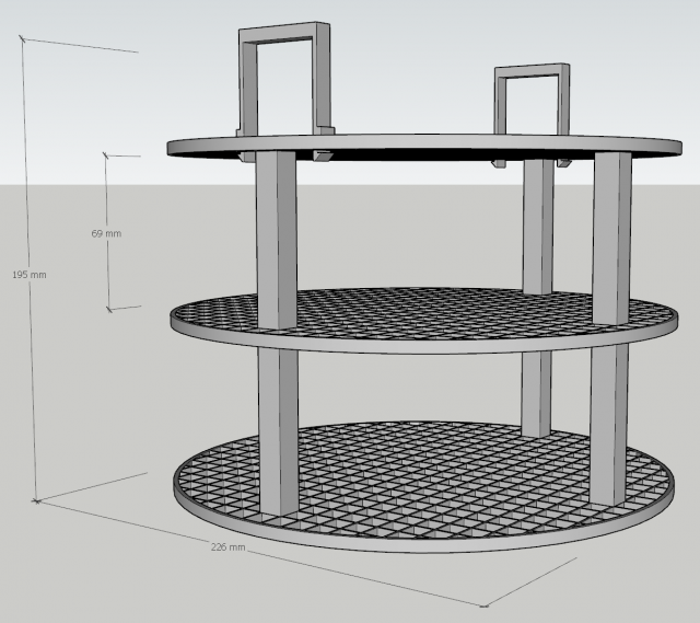 3 tier tray - round 3D Принт Модель .c4d .max .obj .3ds .fbx .stl .blend 