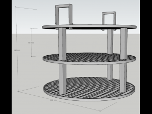 3 tier tray - round 3D Print Model