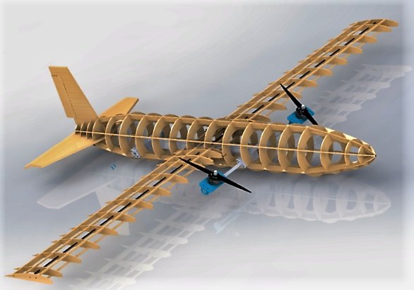 air craft ready to manufacturing by laser cuting the sections and mate together 3D Модель .c4d .max .obj .3ds .fbx .stl .blend 