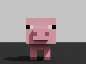 little pig voxel Model 3D