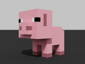 little pig voxel Model 3D