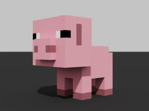 little pig voxel 3D Model