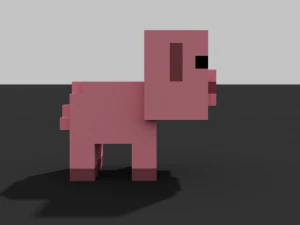 little pig voxel 3D Model