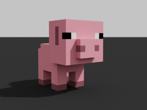 little pig voxel Model 3D