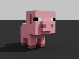 little pig voxel 3D Model