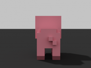 little pig voxel Model 3D