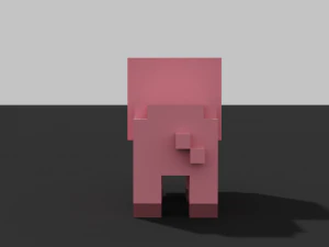 little pig voxel 3D Model