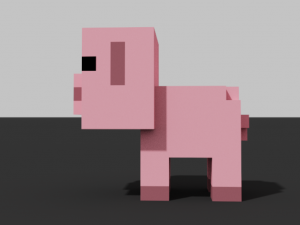 little pig voxel Model 3D