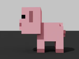 little pig voxel 3D Model