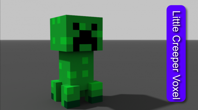 little creeper voxel 3D मॉडल .c4d .max .obj .3ds .fbx .stl .blend 