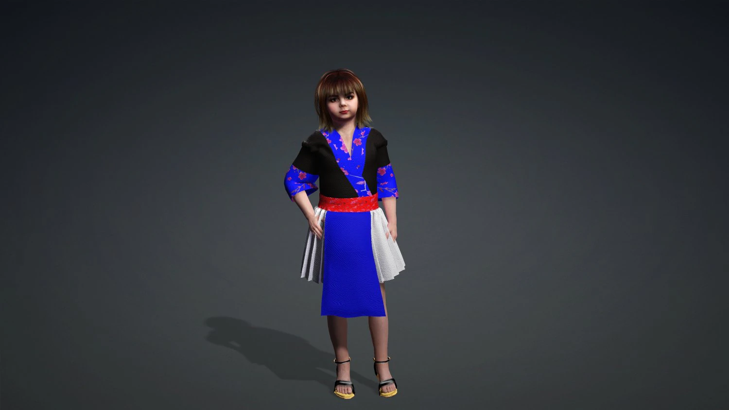 Hmong girl clothes 3D Model .c4d .max .obj .3ds .fbx .stl .blend 
