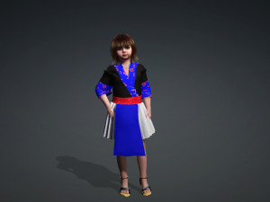 Hmong girl clothes 3Dモデル