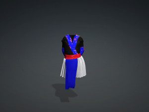 Hmong girl clothes 3D Модель