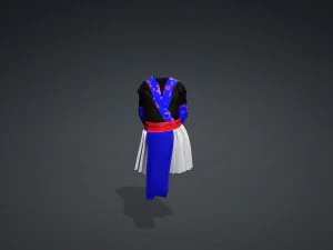 Hmong girl clothes 3D Model