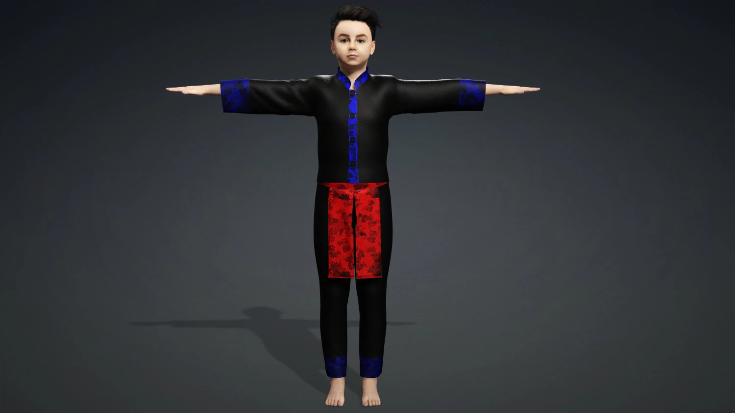 Hmong boy suit 3D Model .c4d .max .obj .3ds .fbx .stl .blend 